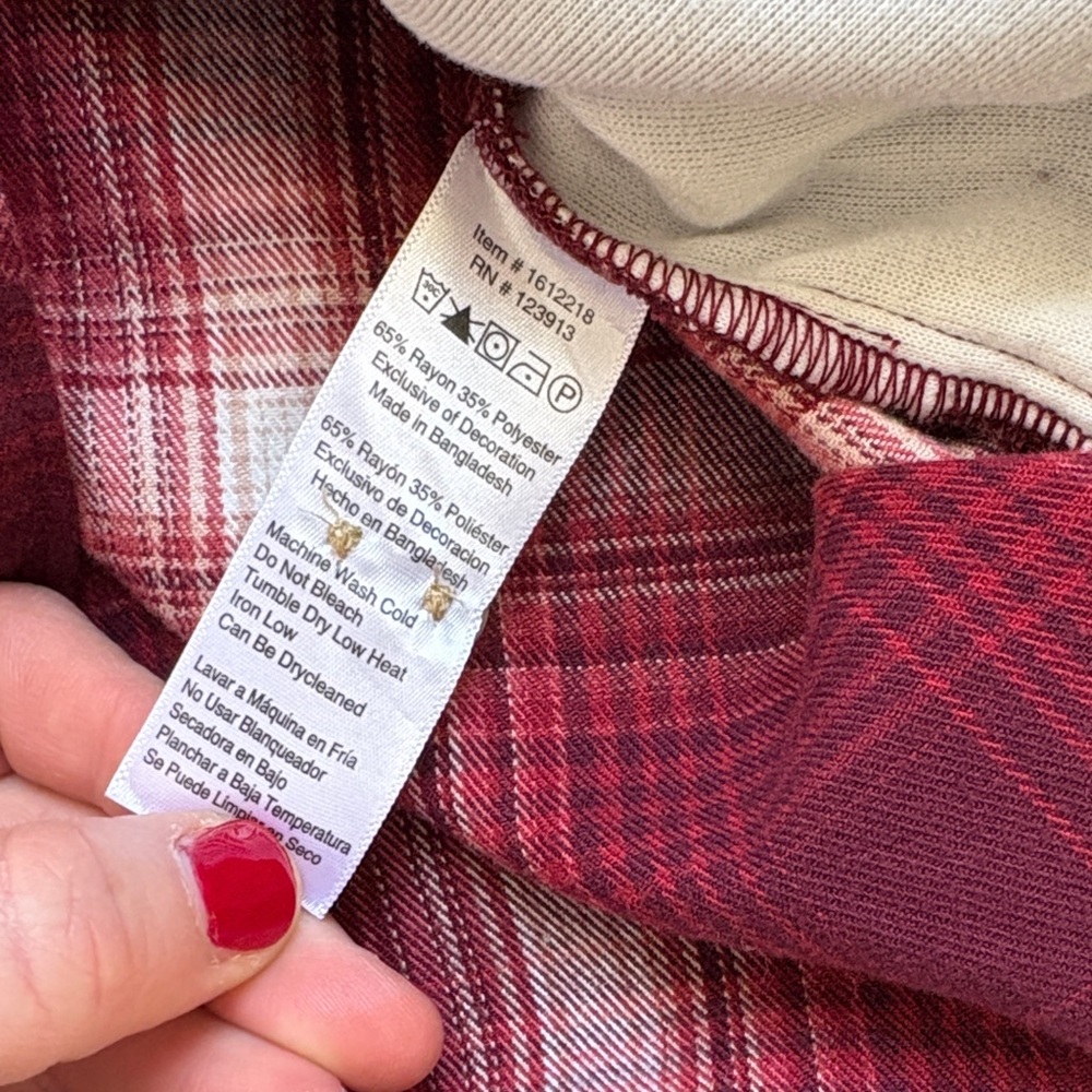 JACHS Girlfriend Grunge Red Plaid Button Down Shirt - Picture 11 of 14